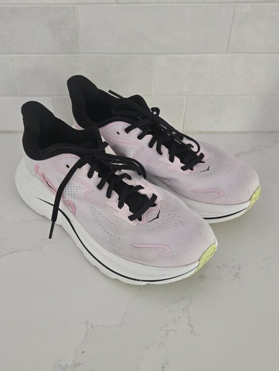 Hoka Shoes - Hoka One Clifton 10 Athletic Running Walking Sneakers Shoes Pink Black Size 9.5